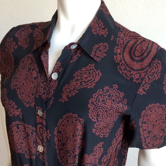 Maggy London vintage silk belted shirt dress - Picture 2 of 8